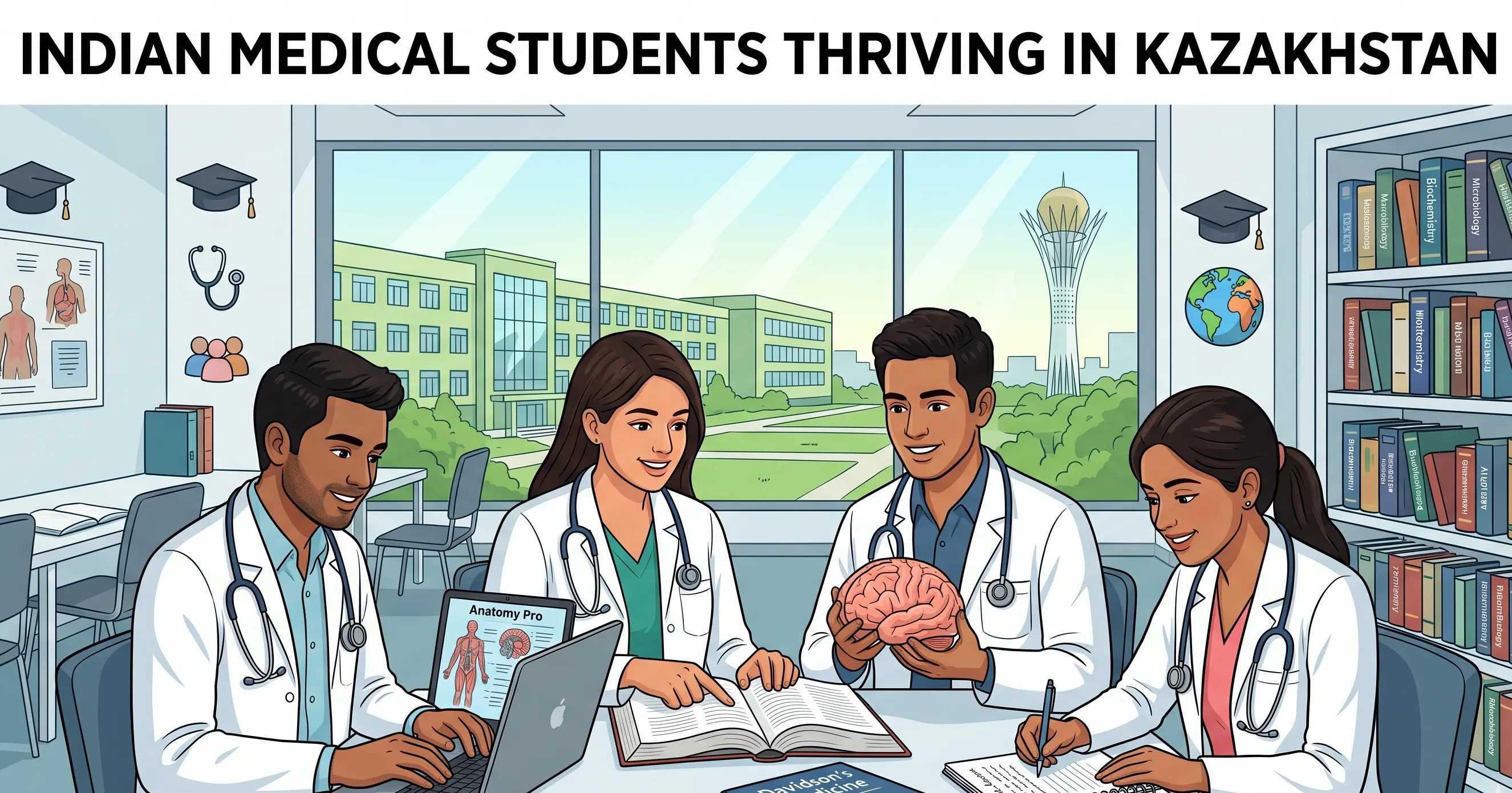 Indian students studying MBBS in Kazakhstan